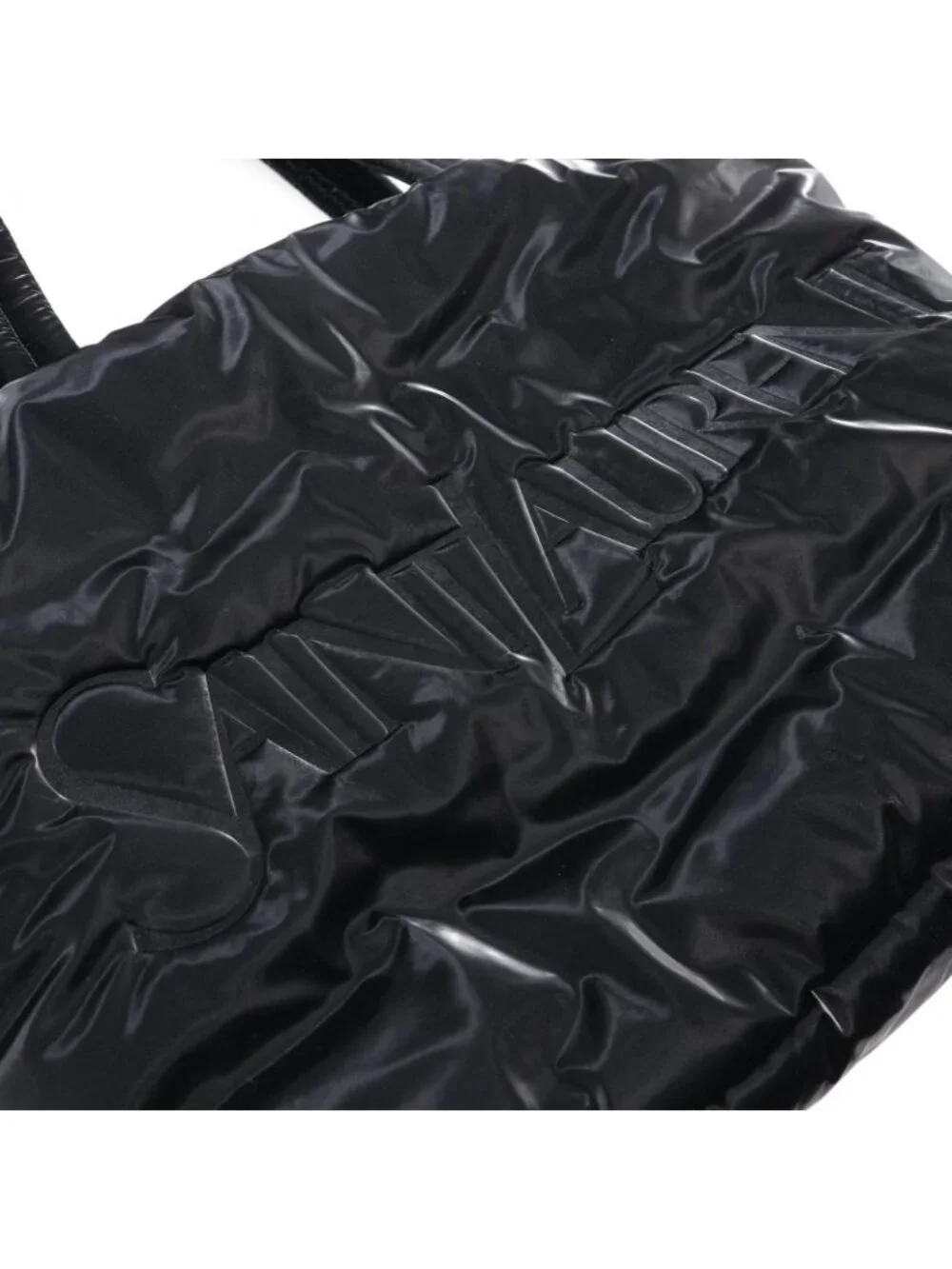 Saint Laurent Paris Tote Bag Black Nylon Wide Puffer